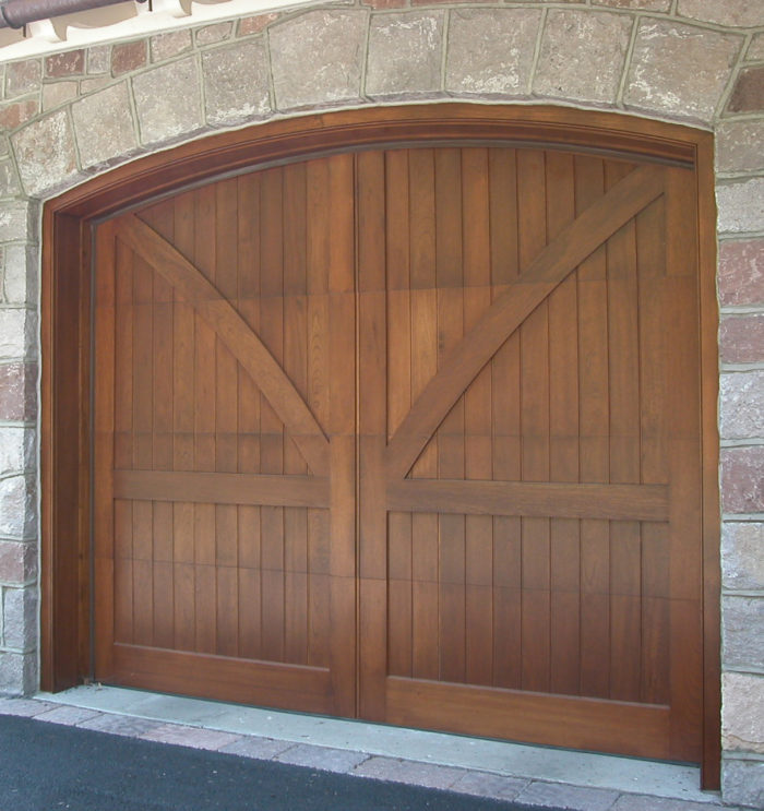 Barn style door with an arch top