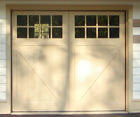swing-style door with 2 V-groove panels with V-Bucks
