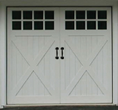 Swing-style door with 2 V-groove panels