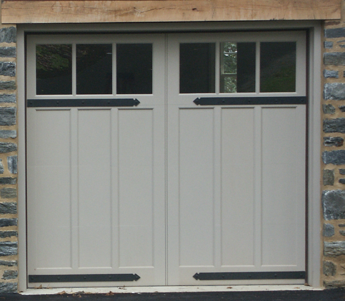 Swing-style door with 6 lites and 6 flat panels