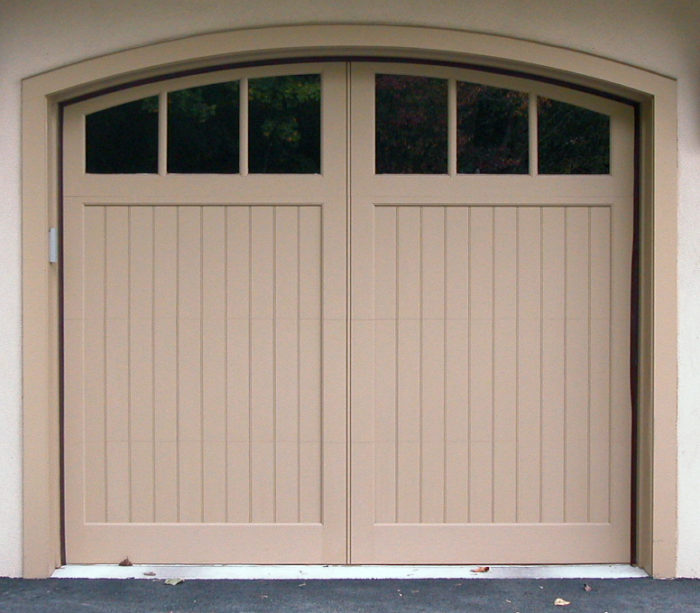 Swing-style door with 6 lites and arched top