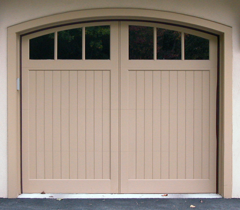 Swing-style door with 6 lites and arched top