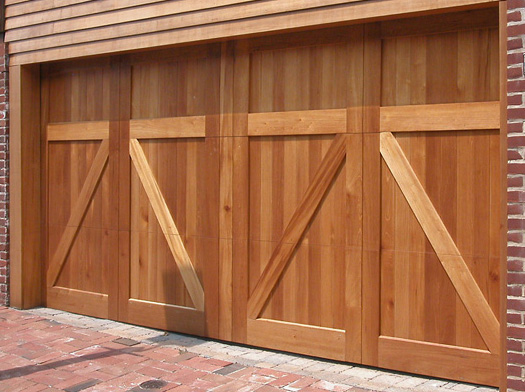 Barn-style double door with a solid, square top