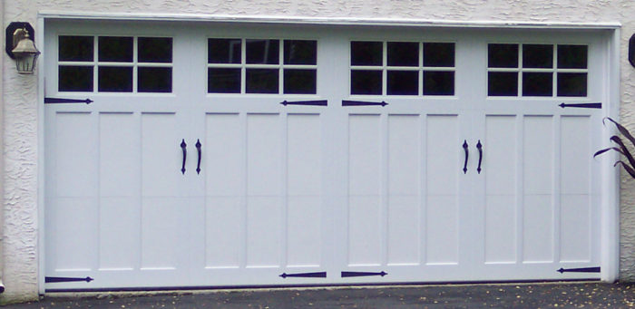 swing-style, double door has 24 lites
