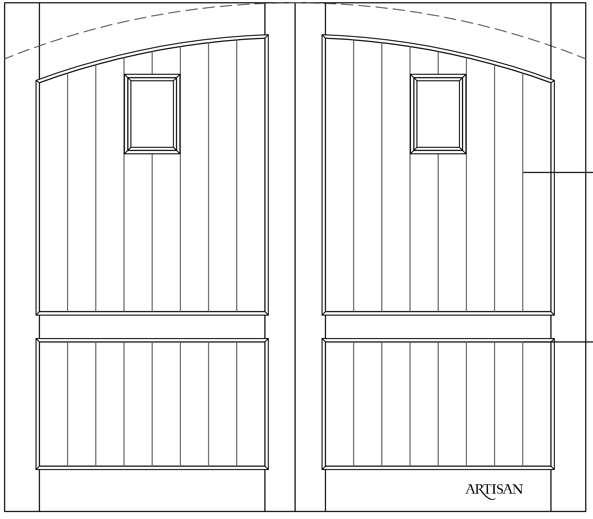 Sketch of swing style barn door