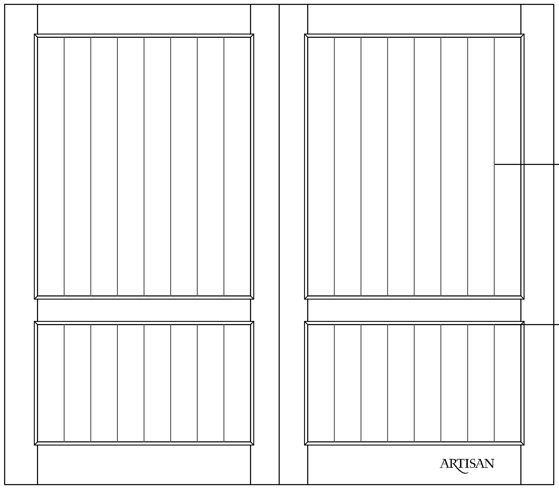 Sketch of swing style barn door with low cross rail