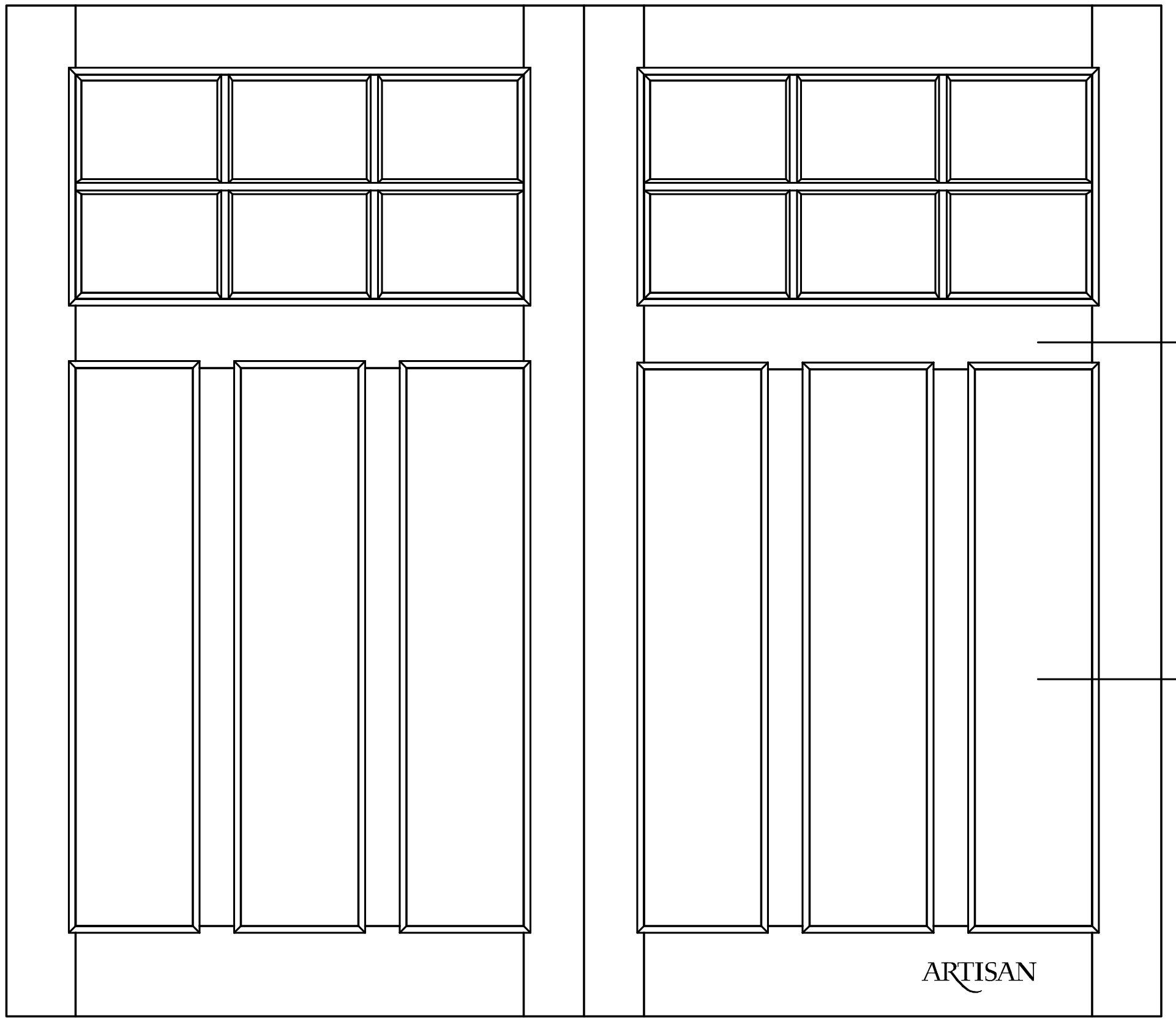Sketch of swing style with 12 lites