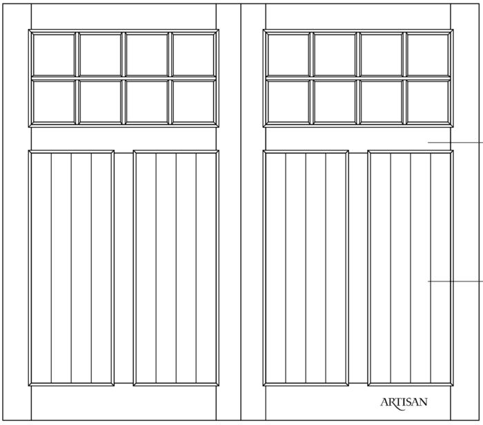 Sketch of swing style door with 16 lites