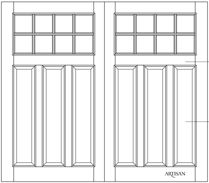 Sketch of swing style door with 16 lites
