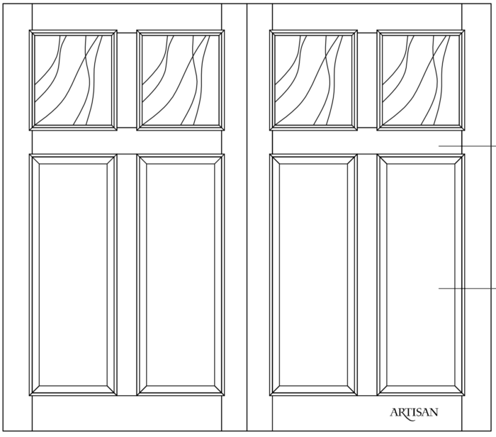 Sketch of swing style door with 16 mullioned lites
