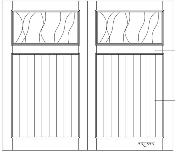 Sketch of swing style carriage door with 2 lites