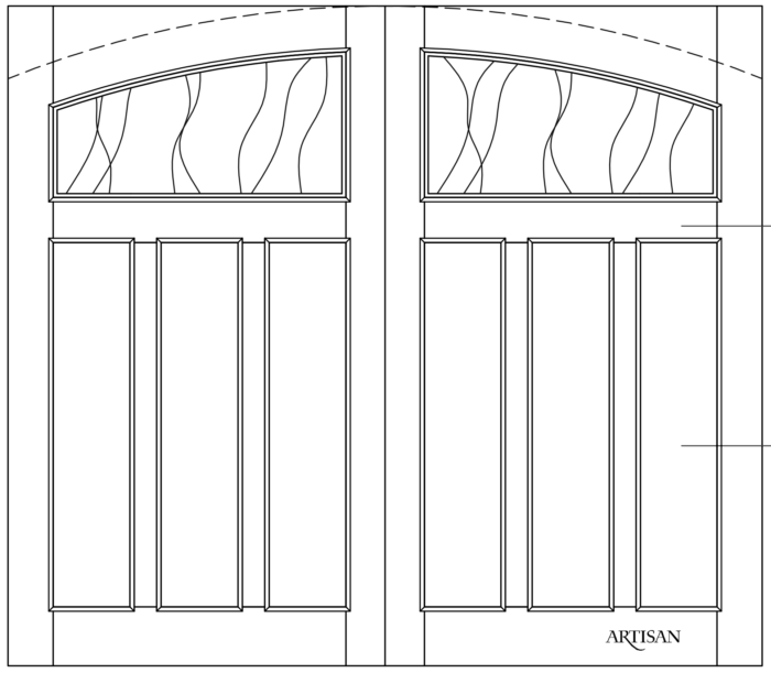 Sketch of swing style door with 2 lites