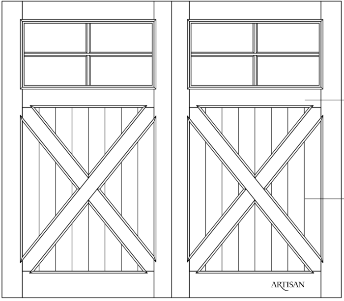 Sketch of swing style door with 8 lites