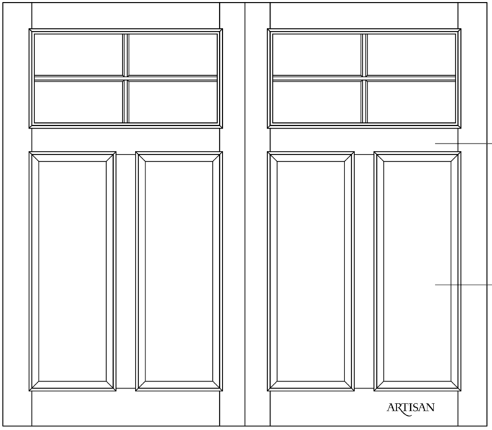 Sketch of swing style with 8 lites and 4 raised panels
