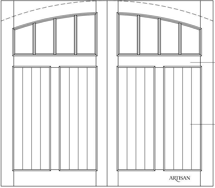 Sketch of swing style with 8 lites and arched top
