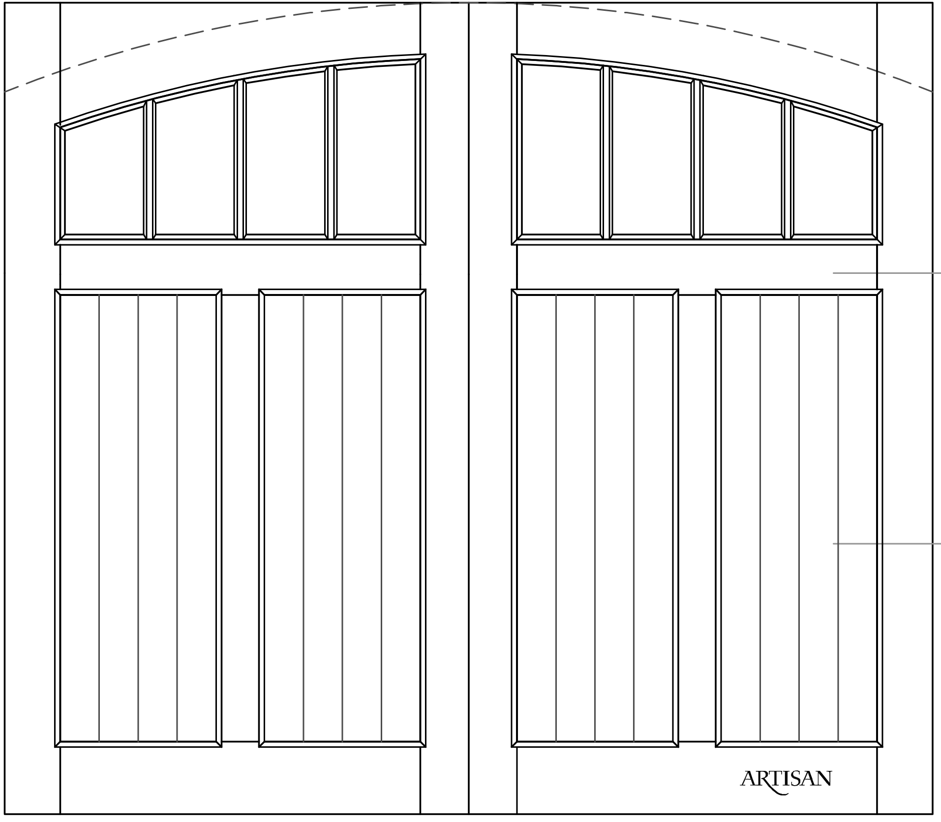 Sketch of swing style with 8 lites and arched top