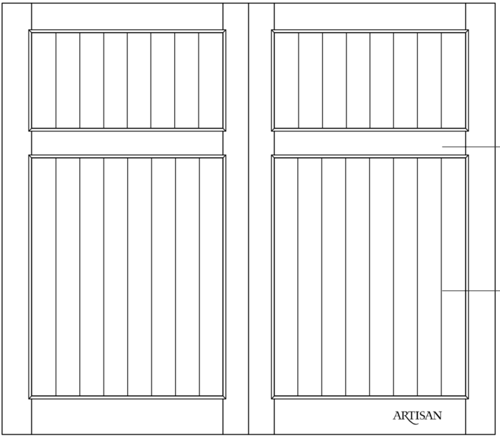 Swing style door with 2 panels sketch