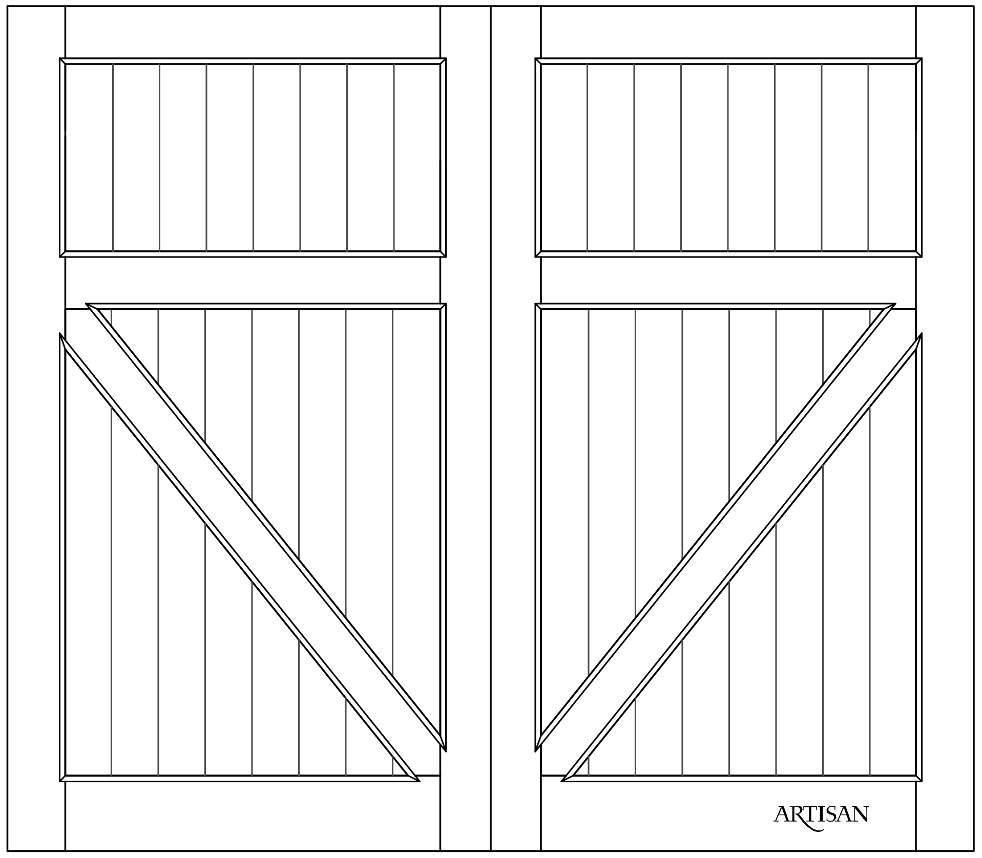 Swing style overhead carriage door sketch