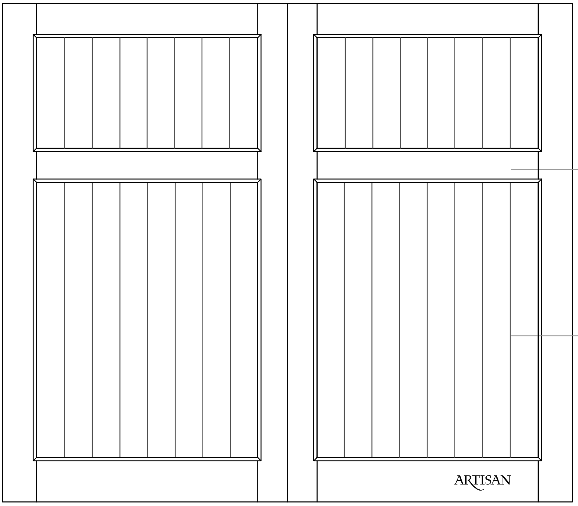 Swing style door with 2 panels sketch