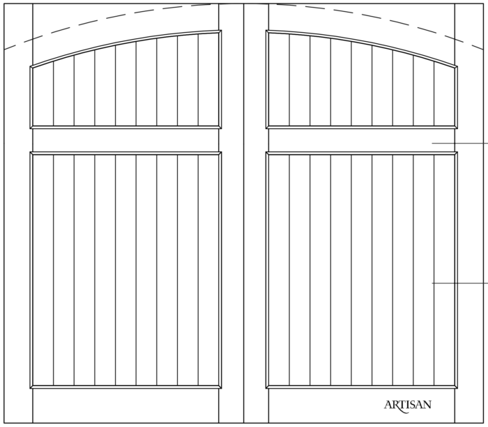 Swing style door with arched top sketch