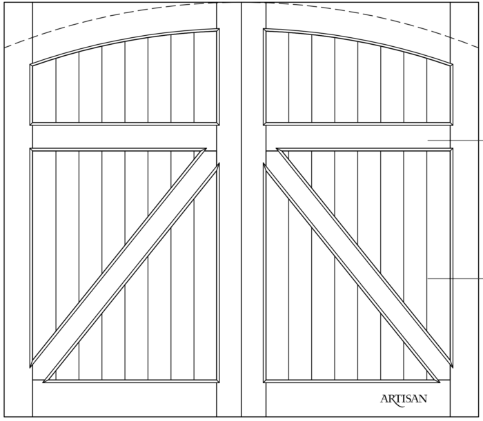 Sketch of swing style door without lites