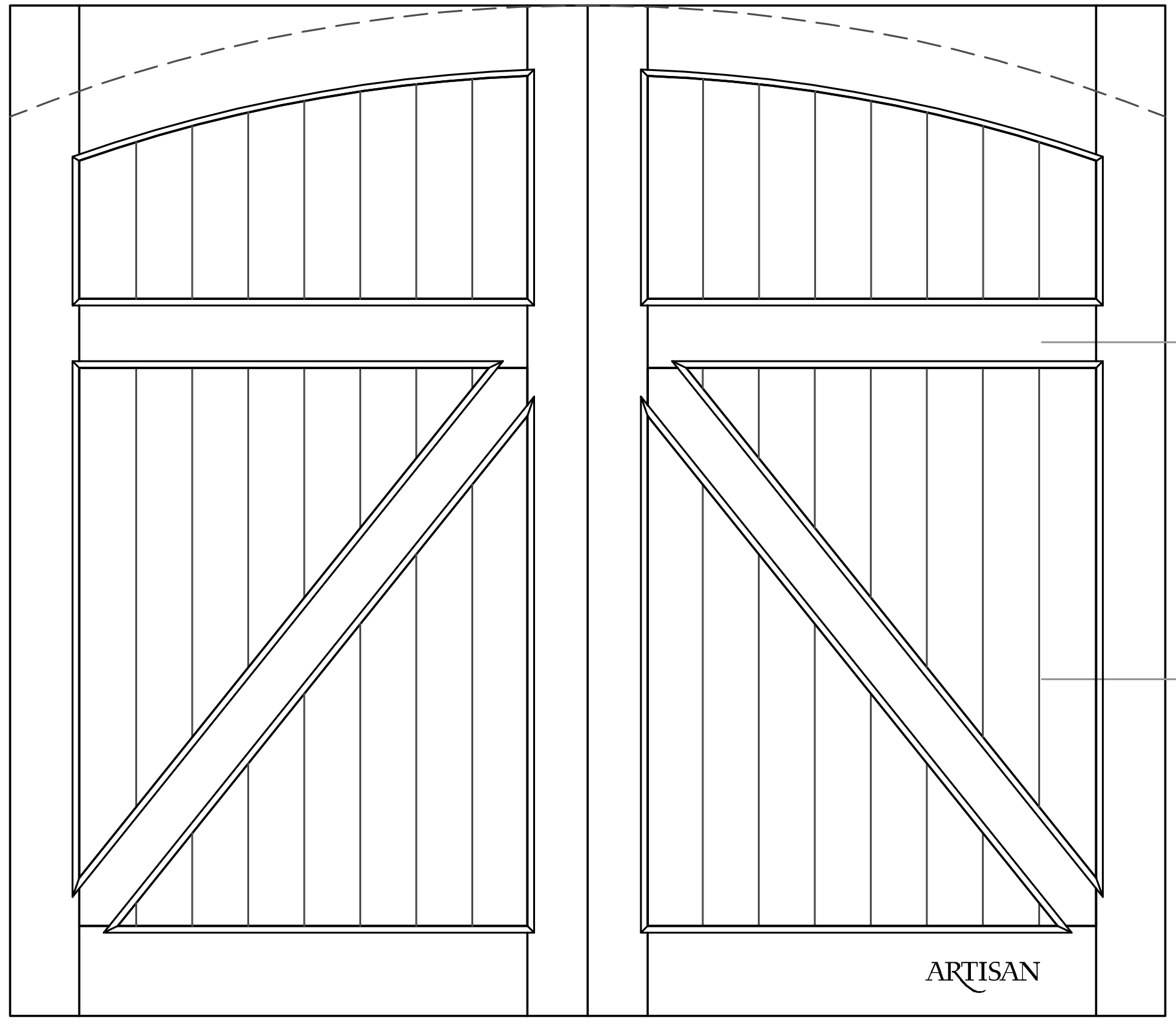 Sketch of swing style door without lites