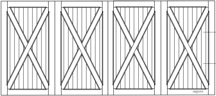 Sketch of swing style, double barn door