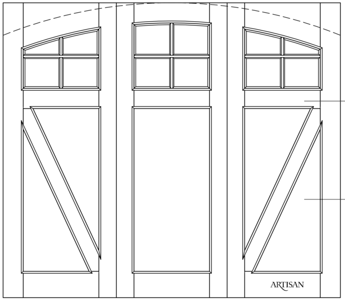 Sketch of trifold style with 12 lites