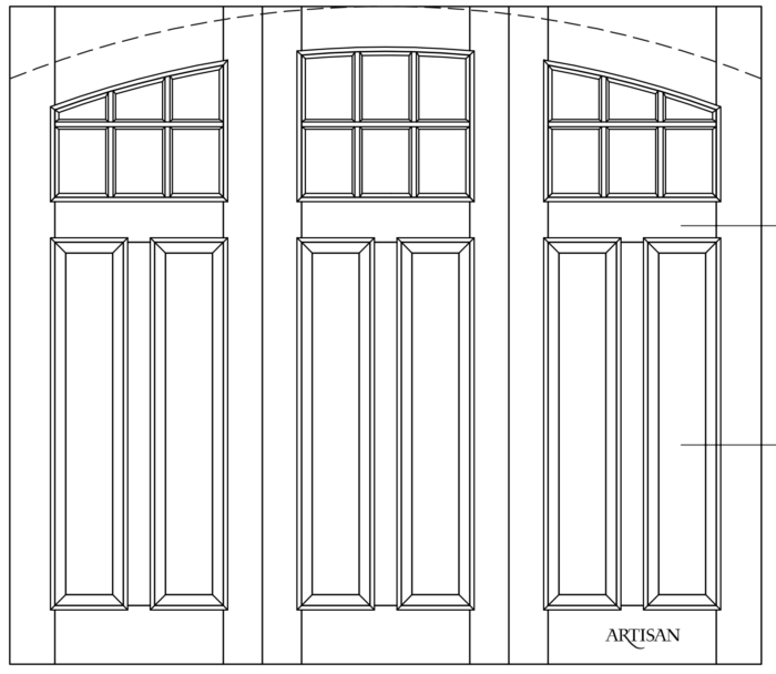 Sketch of trifold style with 18 lites