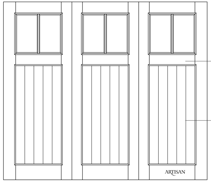 Sketch of trifold style with 6 lites