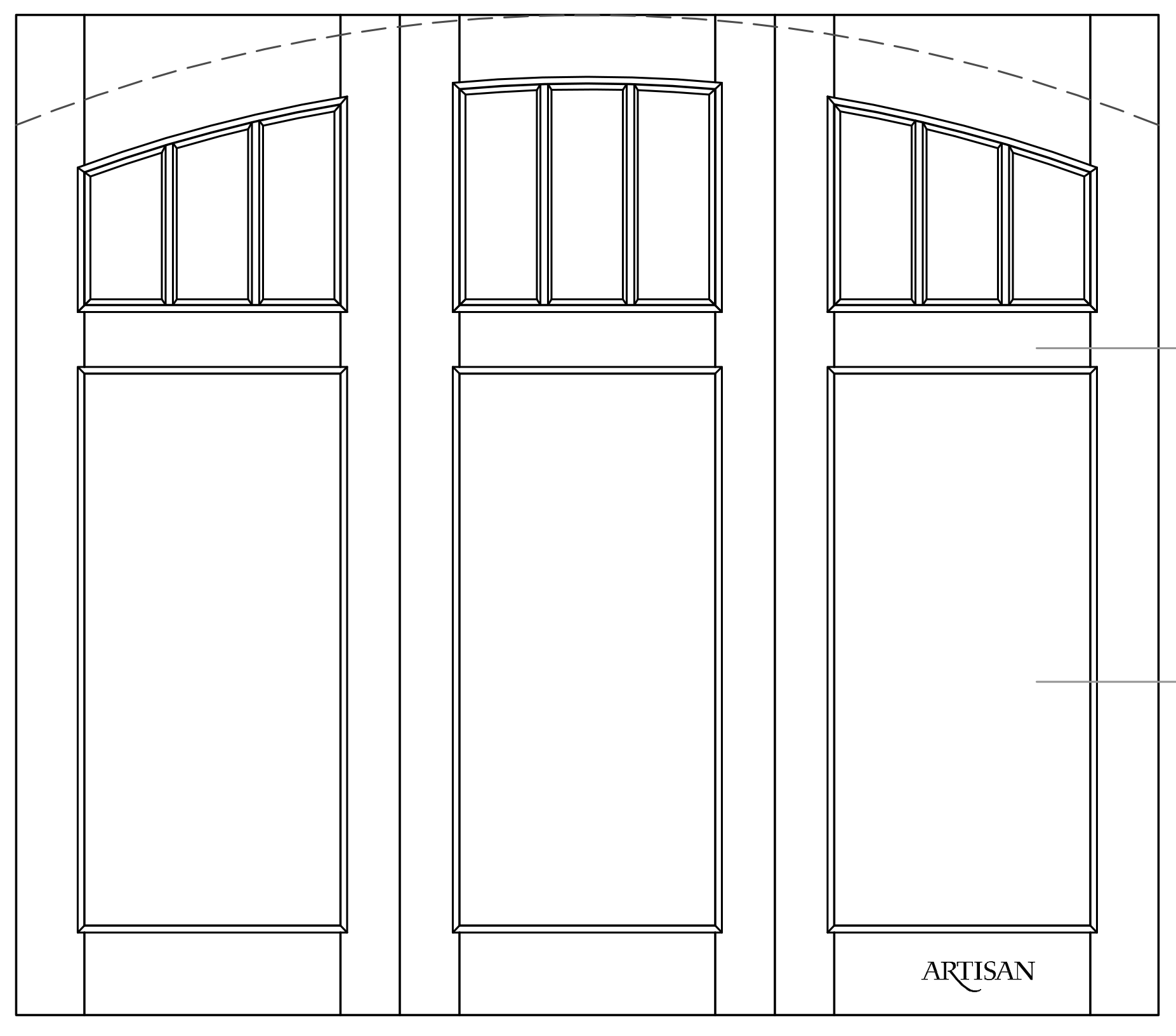 Sketch of trifold style with 9 lites