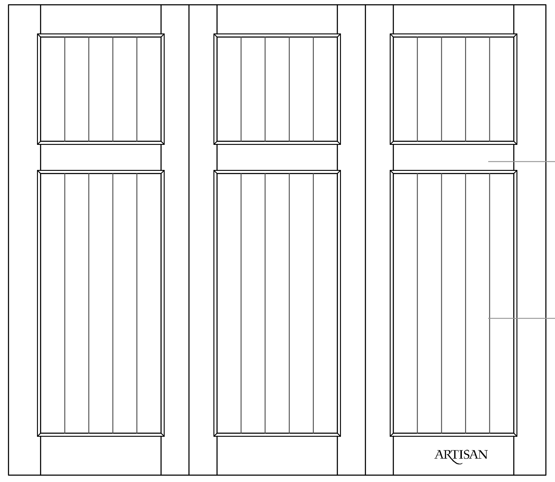 Sketch of trifold style without lites