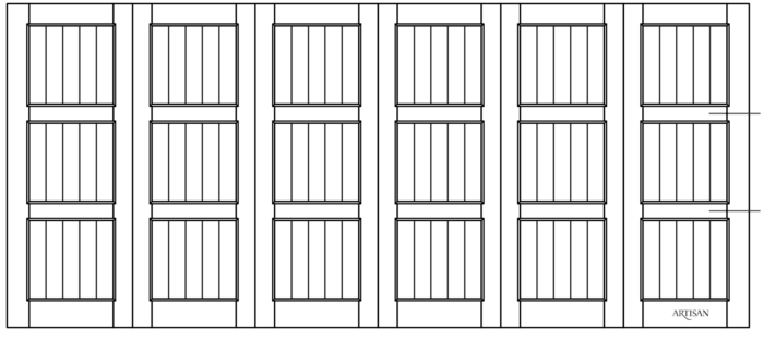 Sketch of trifold style, carriage door