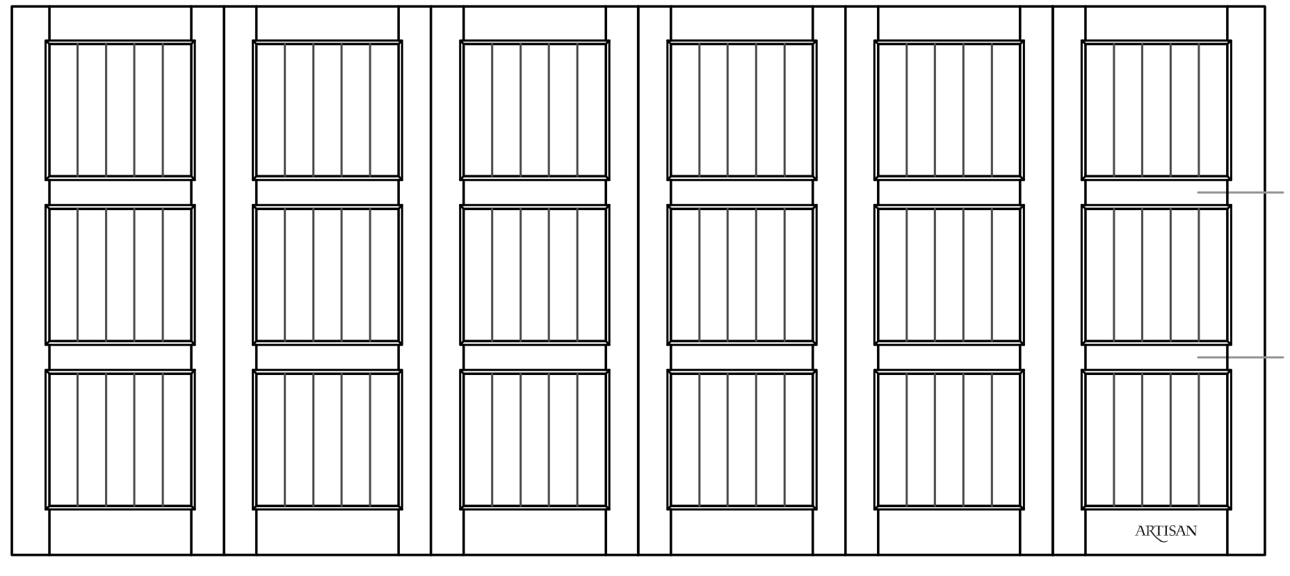 Sketch of trifold style, carriage door