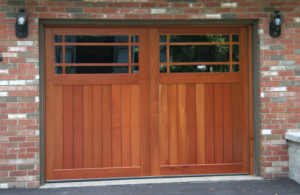 garage door with beautiful prairie lites on the garage door windows 