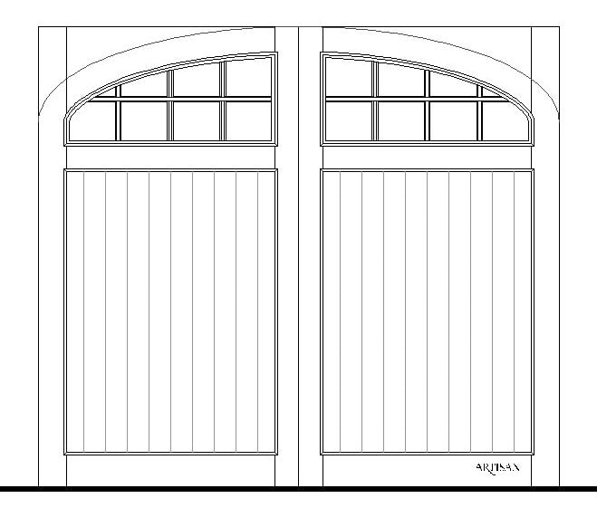 A blueprint of an ellipse garage door.