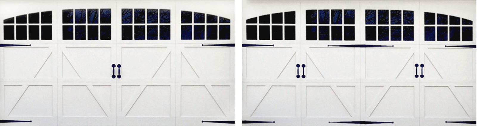A double door can be made more believable with correct hardware.