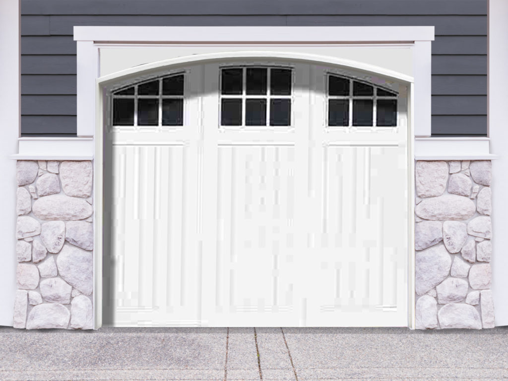 White Wood Composite Garage Door