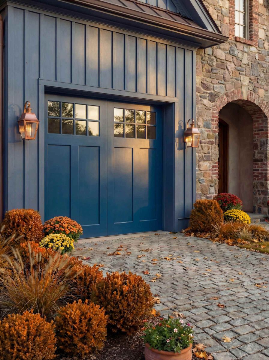 blue Benchmark composite garage door