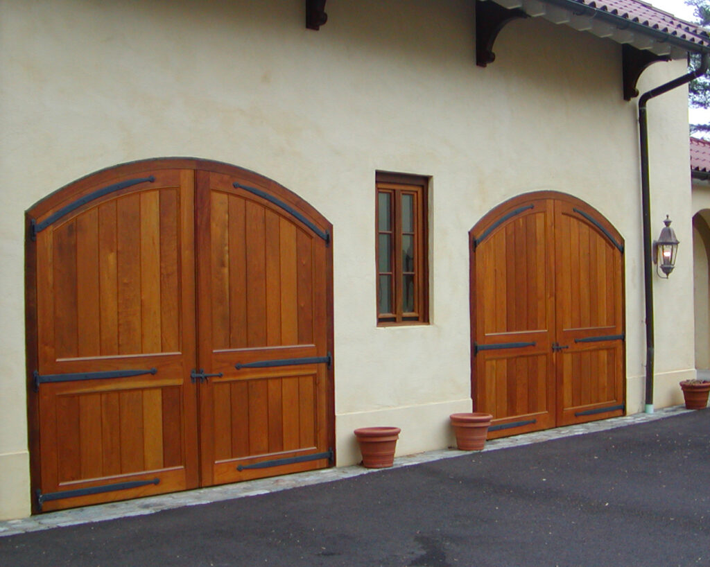 Wooden garage door