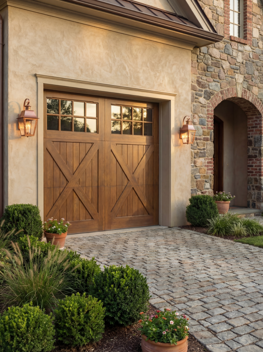 brown Timberlife accoya wood garage door